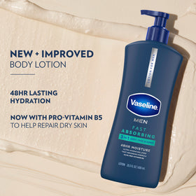 Vaseline Men's Healing Moisture Hand & Body Lotion texture close-up