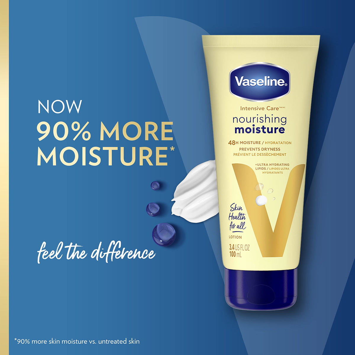 Vaseline Nourishing Moisture Body Lotion 3.4 oz in lifestyle setting