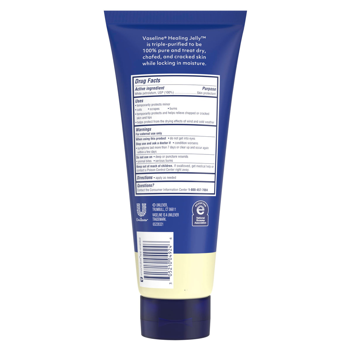 Vaseline Original Healing Jelly 6.8 OZ tube side view
