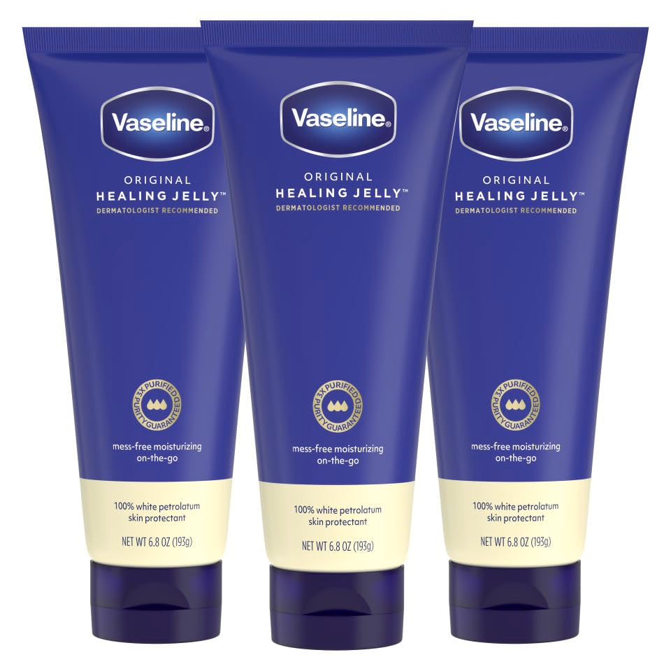Vaseline Original Healing Jelly Tube 3 Pack front view
