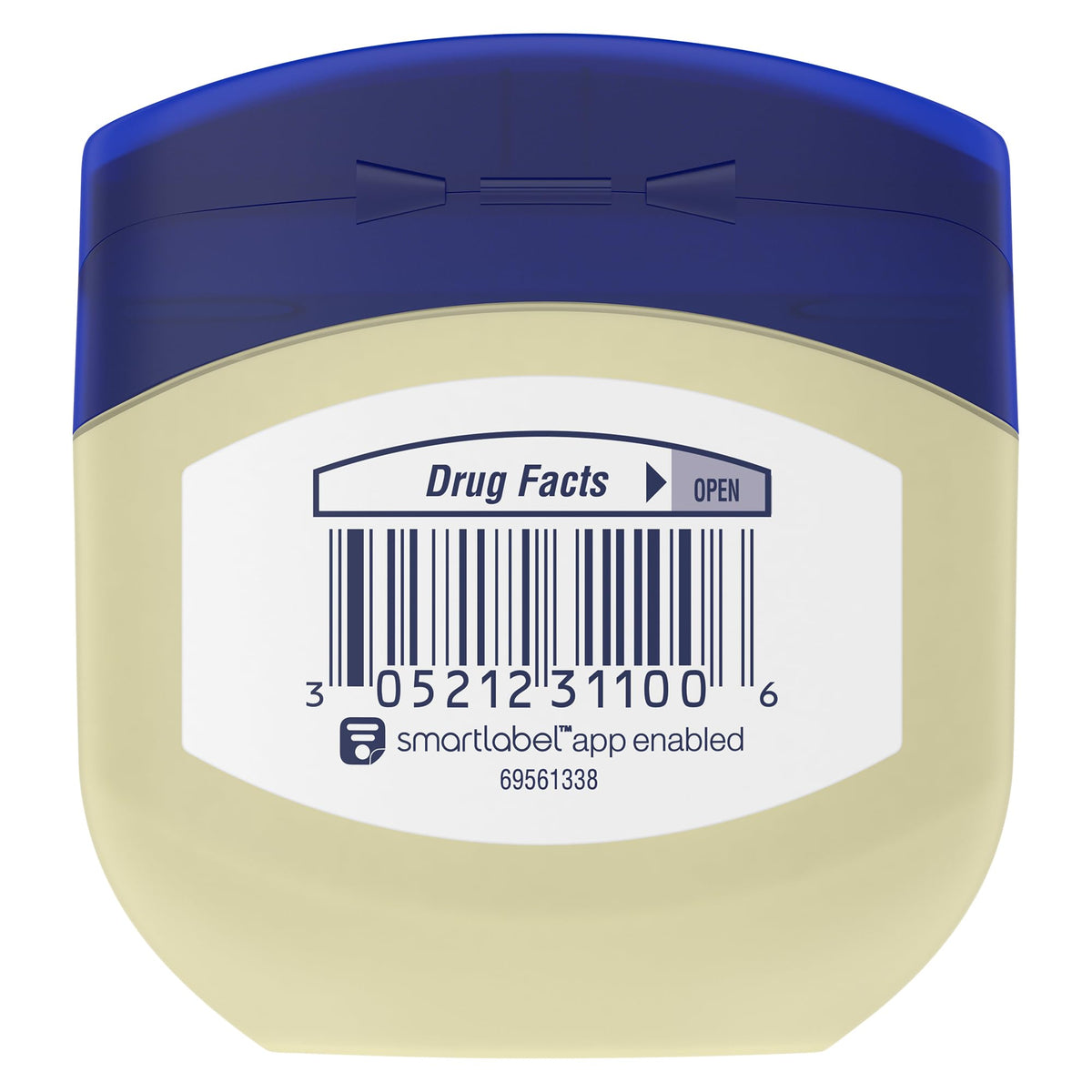 Vaseline Petroleum Jelly Original 1.75 oz jar back view