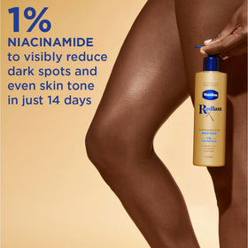 Vaseline Radiant X Even Tone Nourishing Body Lotion texture on skin