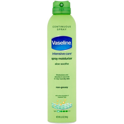 Vaseline Spray & Go Moisturiser Aloe Fresh 6.5 oz front view