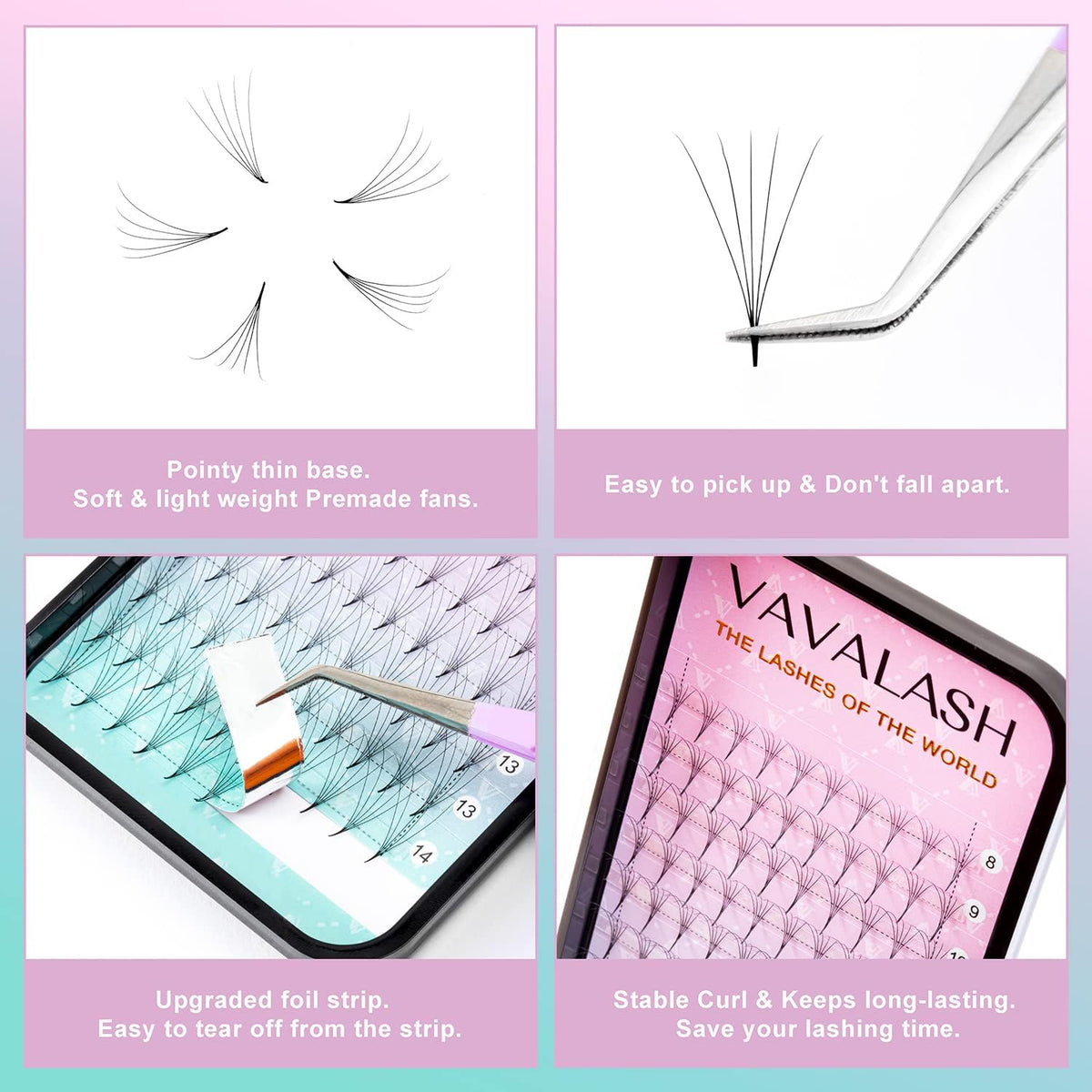 VAVALASH 5D Premade Fans in tray highlighting fan structure