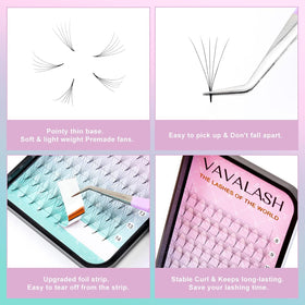 VAVALASH 5D Premade Fans in tray highlighting fan structure