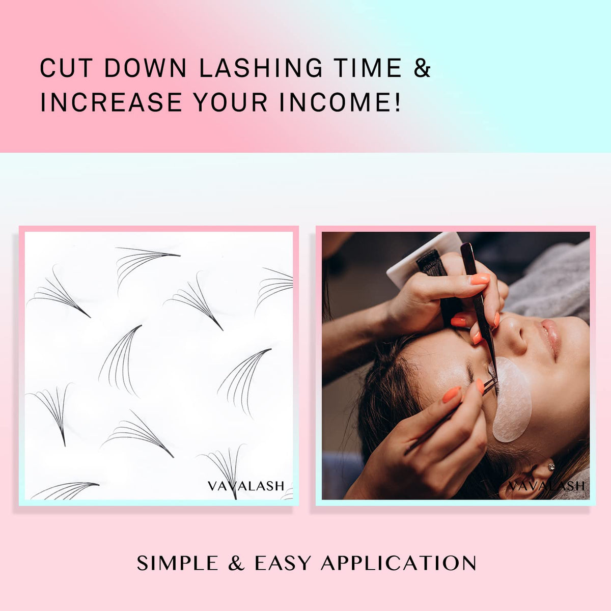 VAVALASH 600 Fans Premade Volume Eyelash Extensions side view