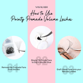 VAVALASH 600 Premade Fans Eyelash Extensions mixed lengths display