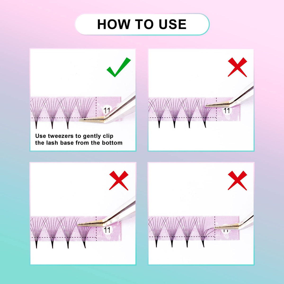 VAVALASH 8D eyelash extensions with thin base for easy application