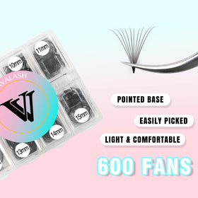VAVALASH eyelash extensions box showing 600 fans