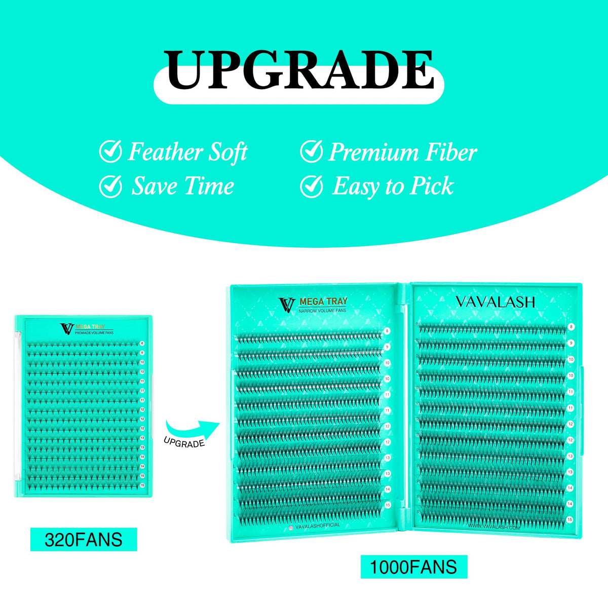 VAVALASH eyelash extensions box showing mixed lengths 8-15mm