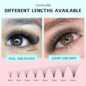 VAVALASH eyelash extensions with natural lash comparison