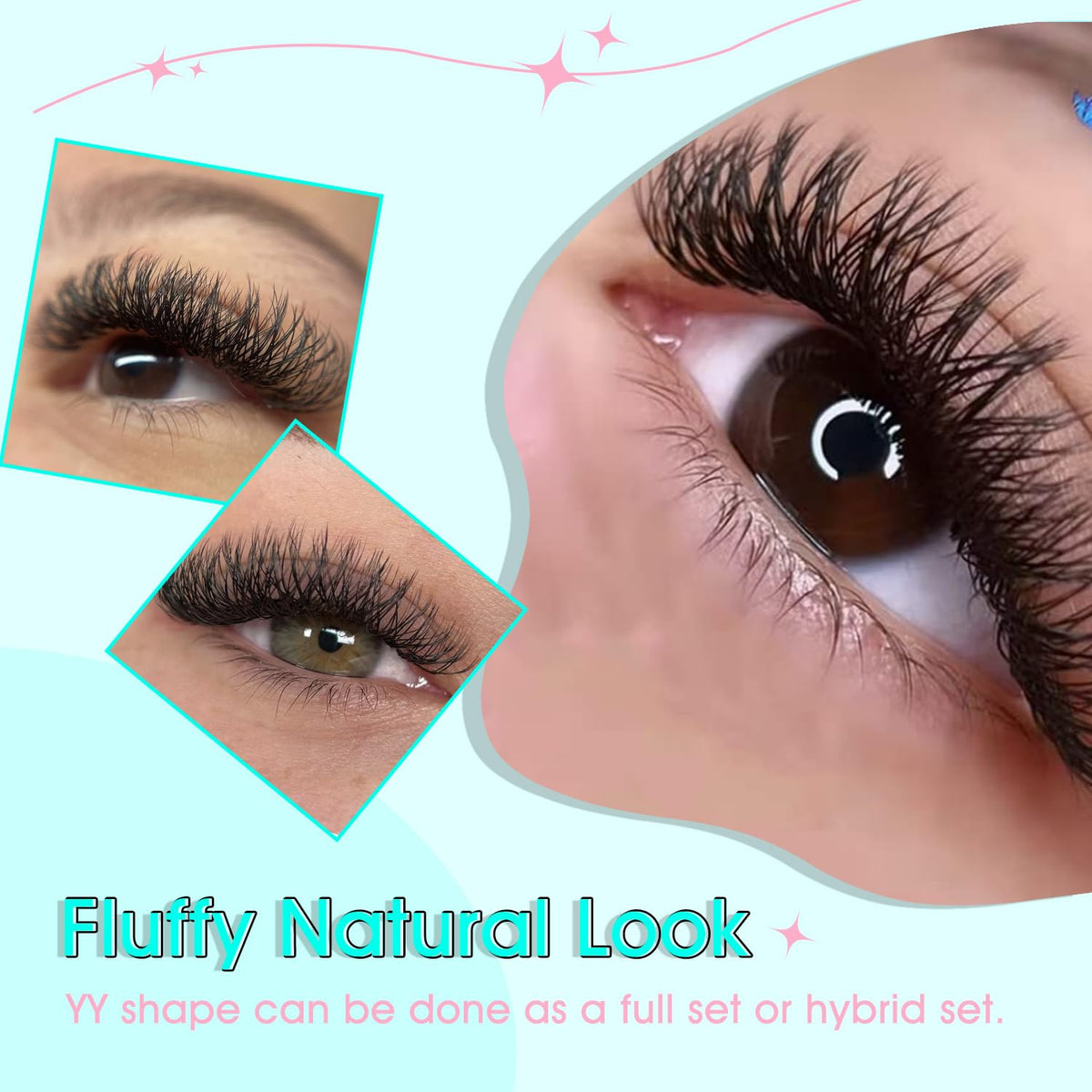 VAVALASH Y Lash Extensions C Curl 0.07mm in use on model