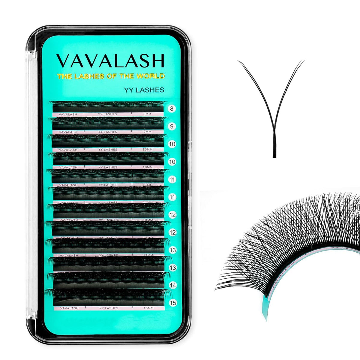 VAVALASH Y Lash Extensions C Curl 0.07mm Mix Tray front view