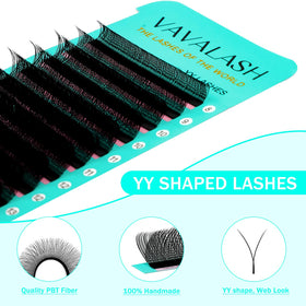 VAVALASH Y Lash Extensions C Curl 0.07mm Mix Tray with lashes visible