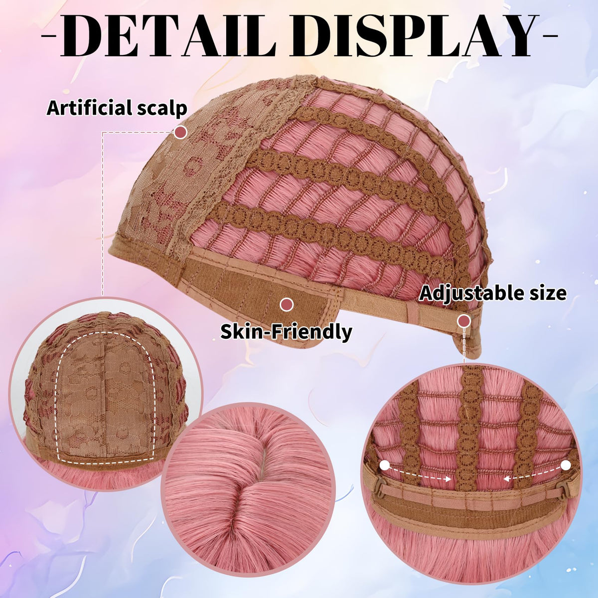 VCKOVCKO packaging for pink loose wave bob wig