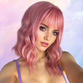 VCKOVCKO pink bob wig in a lifestyle setting