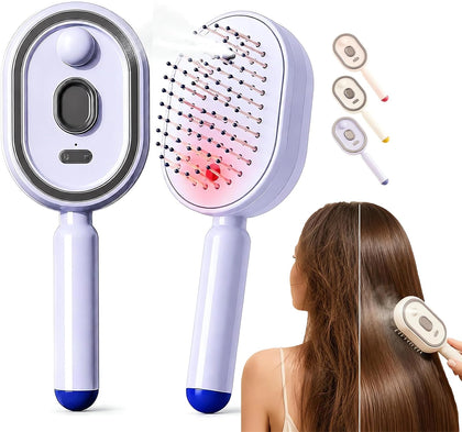 Vdhwter Electric Spray Air Cushion Massage Comb front view in purple