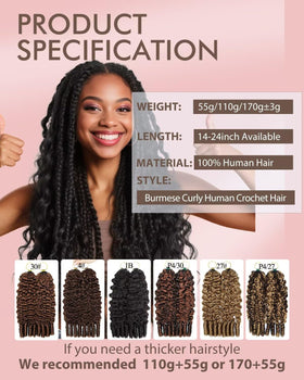 VDZ 20 Inch Human Crochet Hair Extensions packaging view