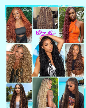 VDZ Human Crochet Hair in various lengths display