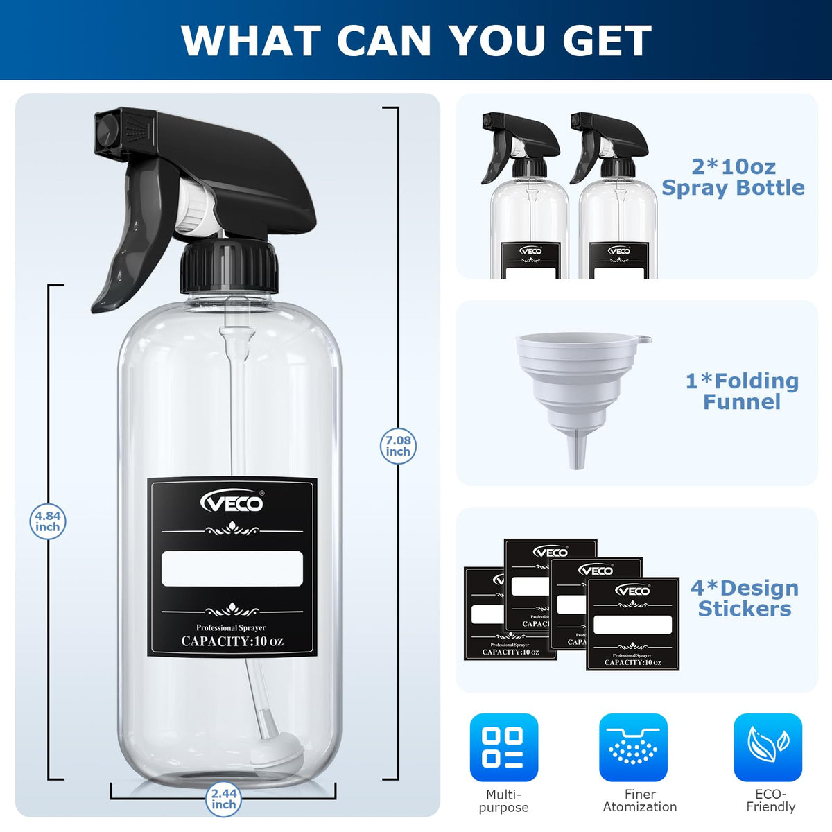 Veco 360° spray bottle in use for plant misting