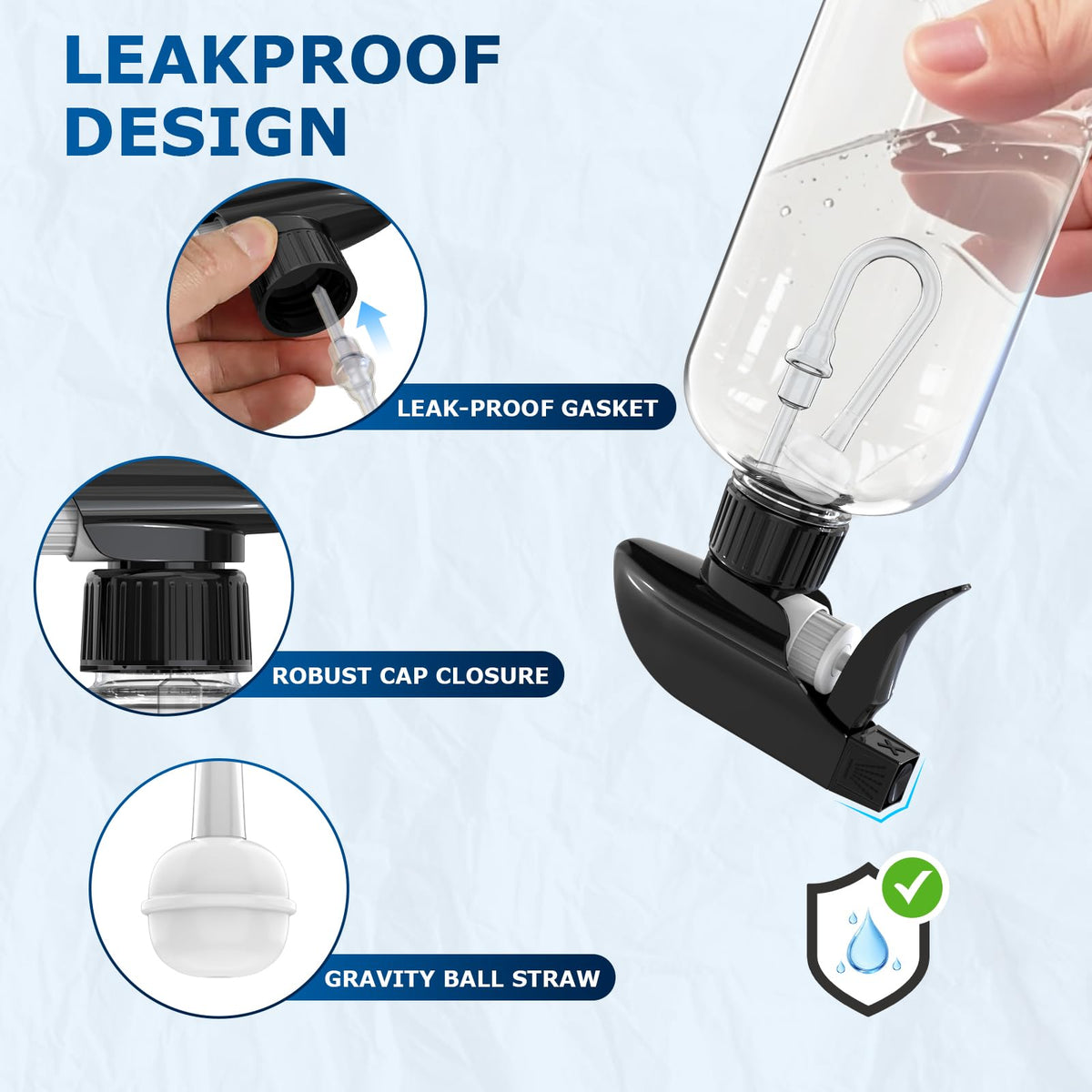 Veco 360° spray bottle showing fine mist spray mode