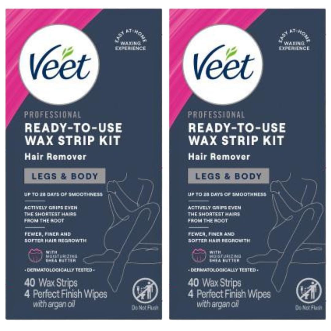 Veet Leg & Body Hair Removal Kit front view with packaging