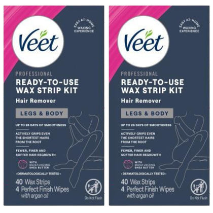Veet Leg & Body Hair Removal Kit front view with packaging