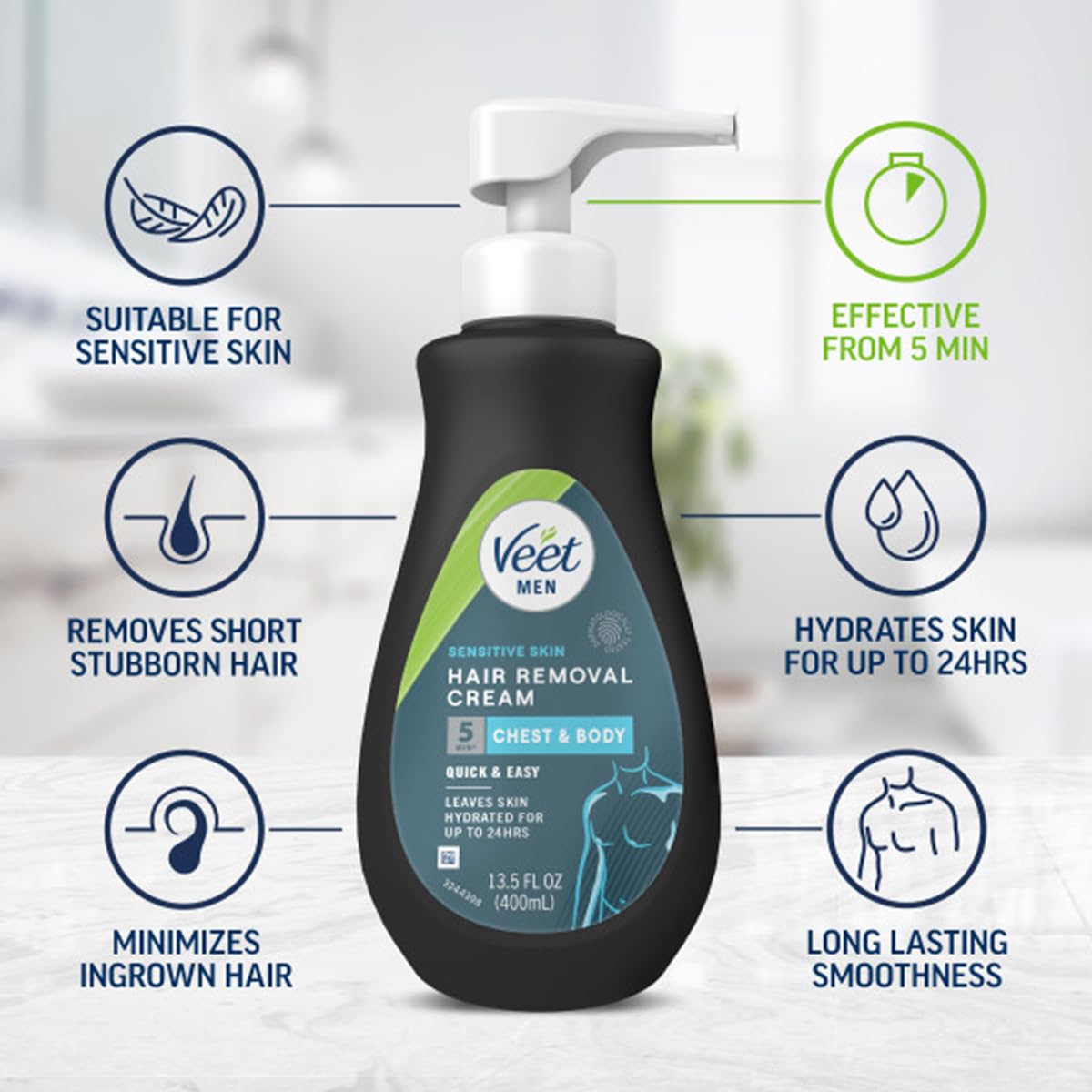 Veet Men's Hair Removal Gel Cream application on skin