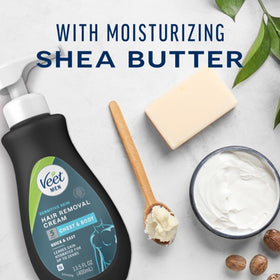 Veet Men's Hair Removal Gel Cream in bathroom setting