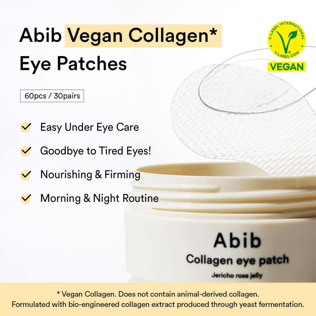 Vegan collagen eye patches from Abib in use