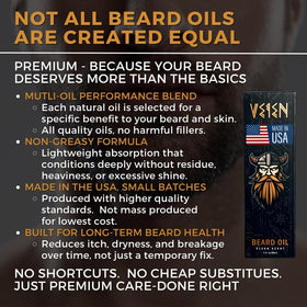 Veien Beard Oil 2oz back view showing ingredients list