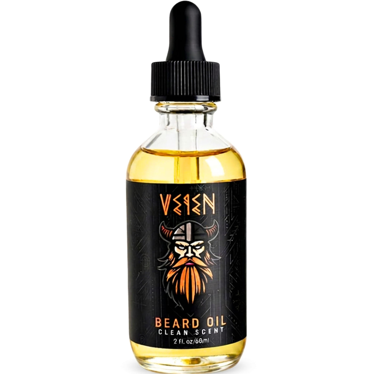 Veien Beard Oil 2oz front view with clean white tea scent