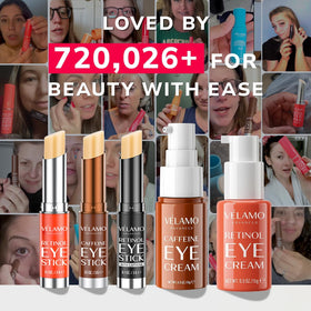 VELAMO ADVANCED Caffeine Eye Cream with other skincare products