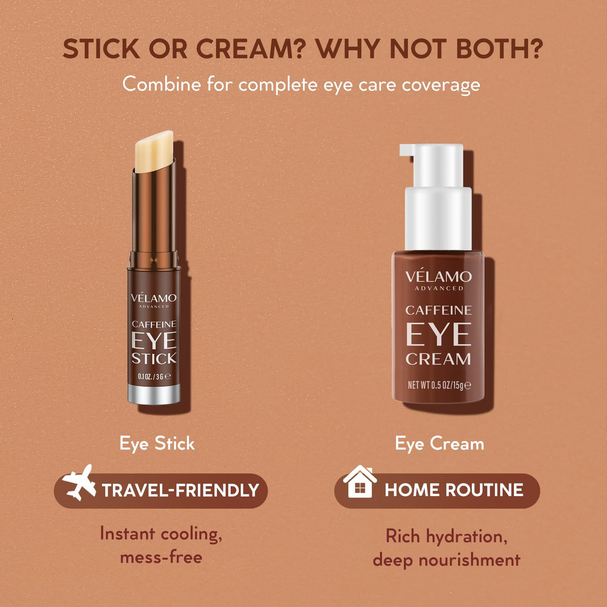 VELAMO ADVANCED Caffeine Eye Stick lifestyle use in office