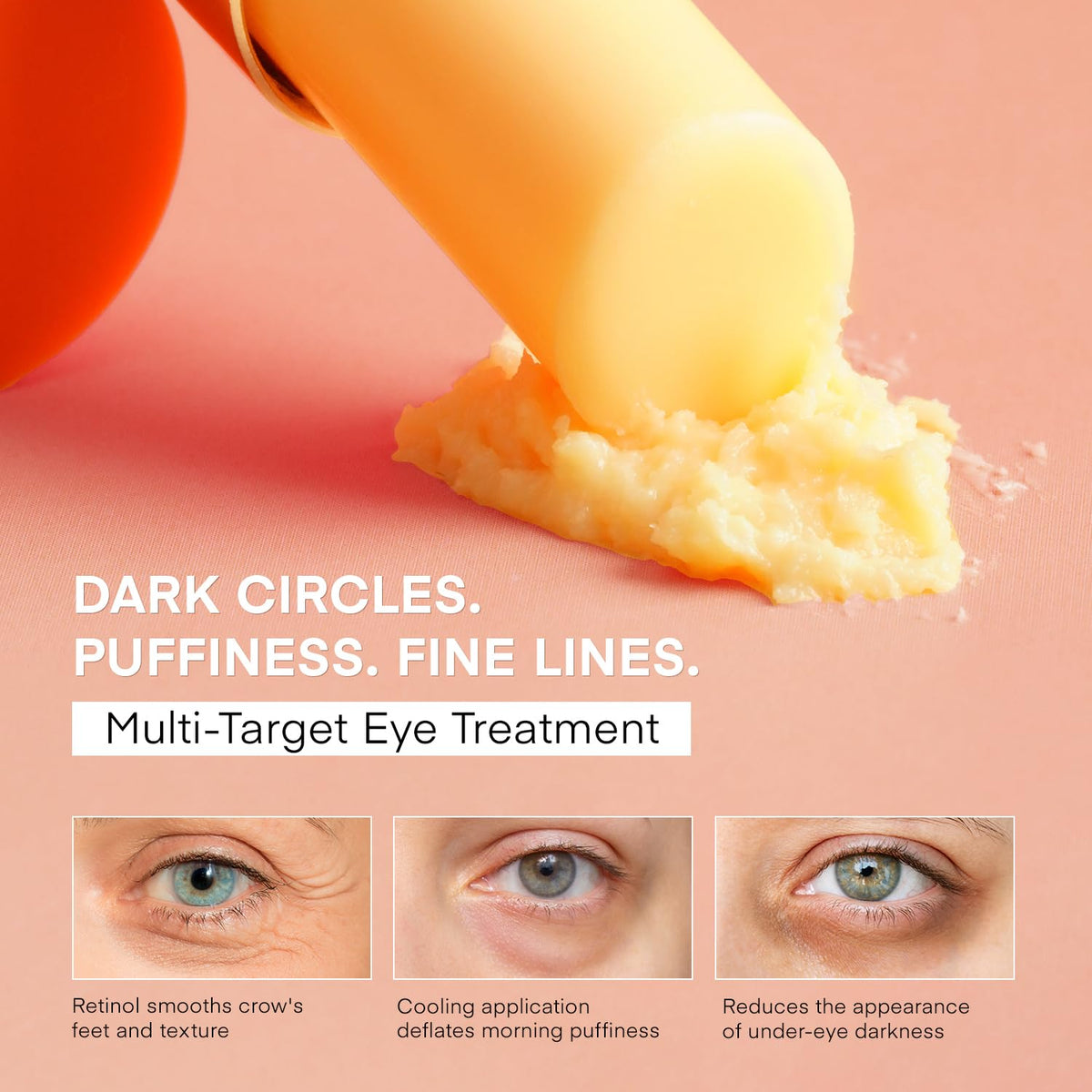VELAMO ADVANCED Retinol Eye Stick displayed on a bathroom counter