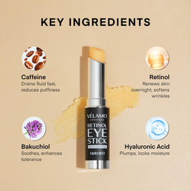 VELAMO ADVANCED Retinol Eye Stick in use on under eye area