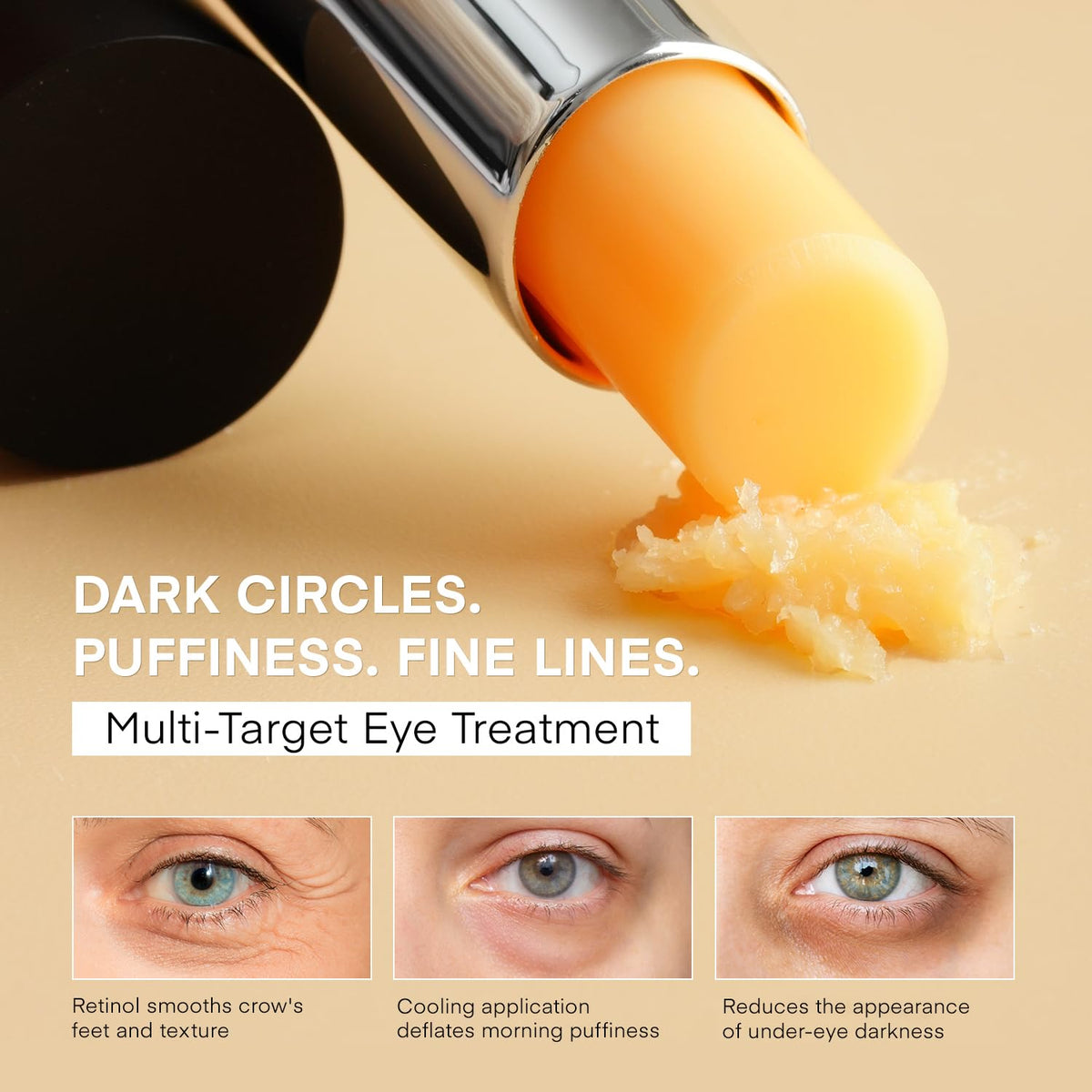 VELAMO ADVANCED Retinol Eye Stick with ingredients list on display