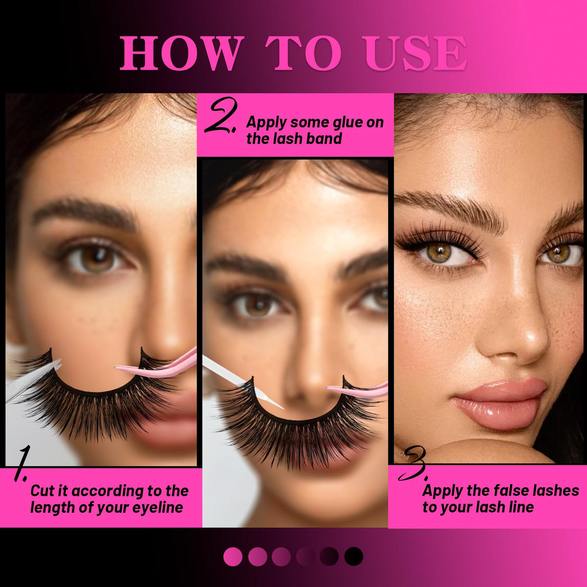 Veleasha 5D Faux Mink False Eyelashes details
