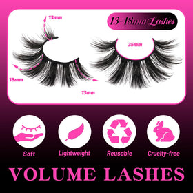 Veleasha 5D Faux Mink False Eyelashes displayed on a makeup table
