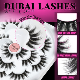 Veleasha 5D Faux Mink False Eyelashes Dubai fluffy design
