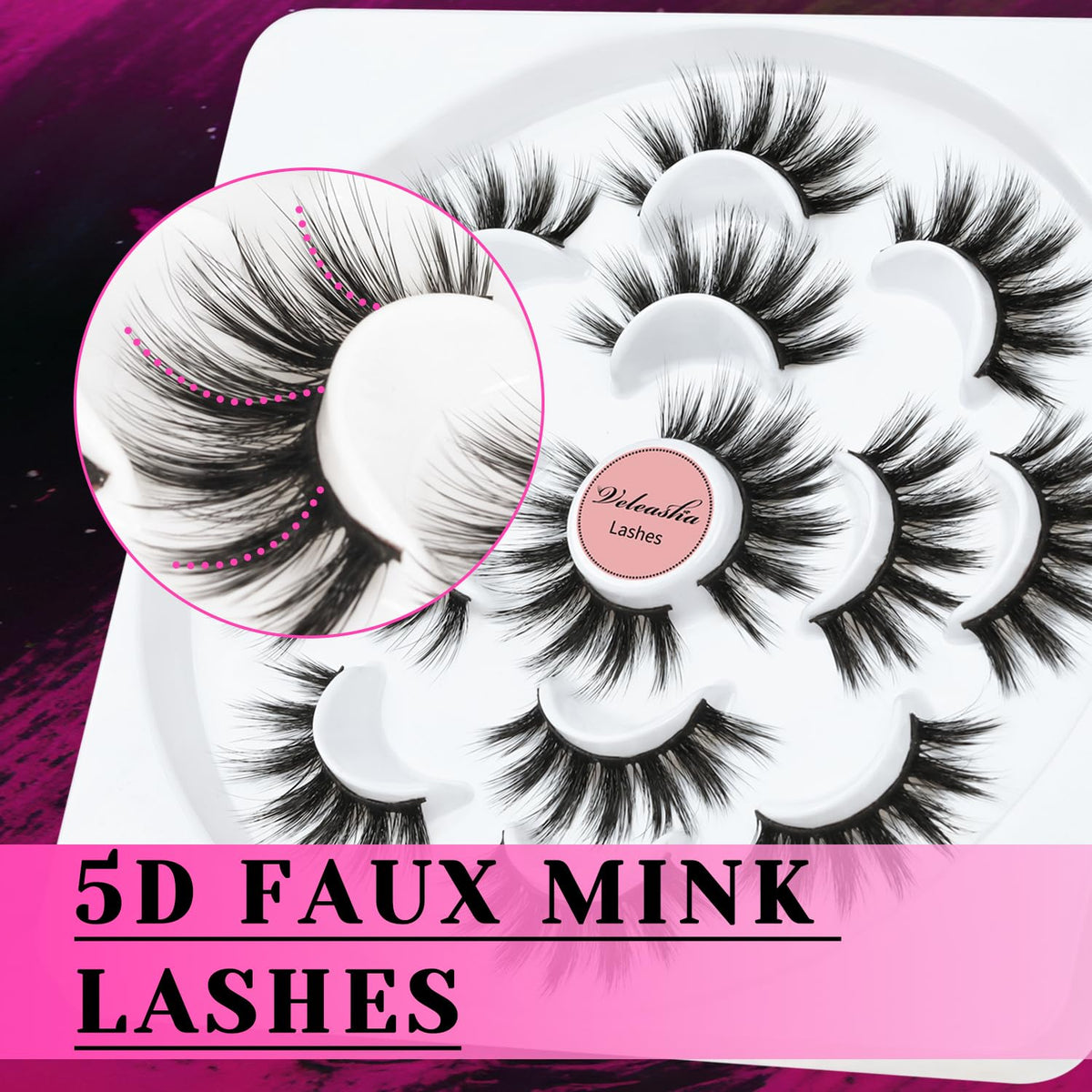 Veleasha 5D Faux Mink False Eyelashes Dubai packaging