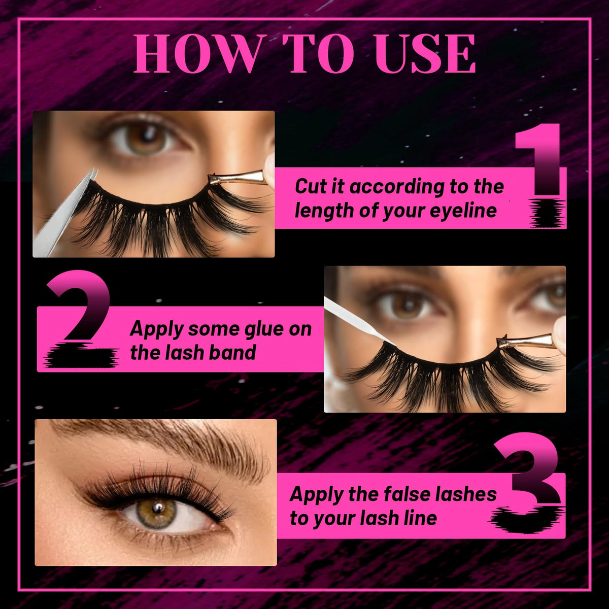 Veleasha 5D Faux Mink False Eyelashes Dubai side view