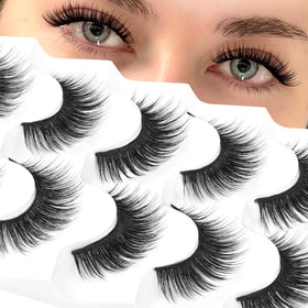 Veleasha 5D Faux Mink False Eyelashes Fluffy Lash Strips front view