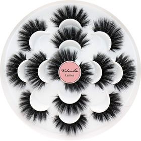 Veleasha 5D Faux Mink False Eyelashes front view showing fluffy lashes