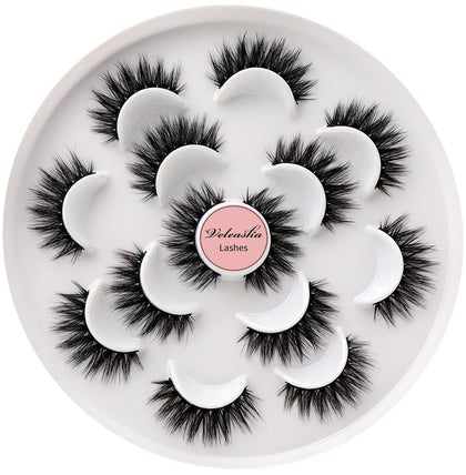 Veleasha 5D Faux Mink False Eyelashes front view with packaging