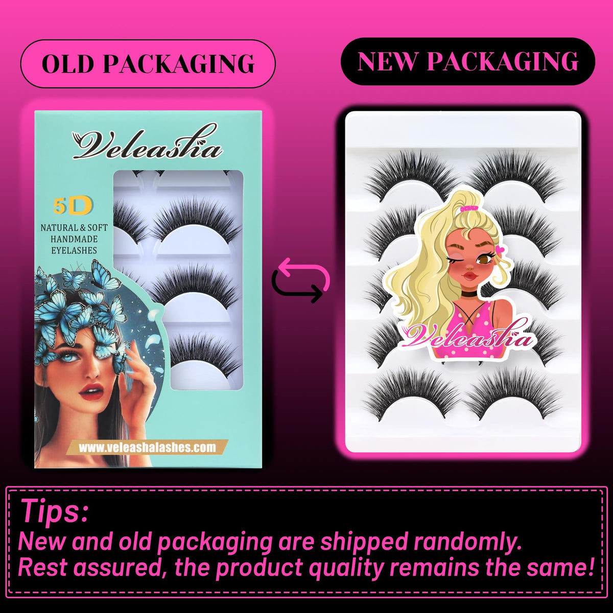 Veleasha 5D Faux Mink False Eyelashes in use