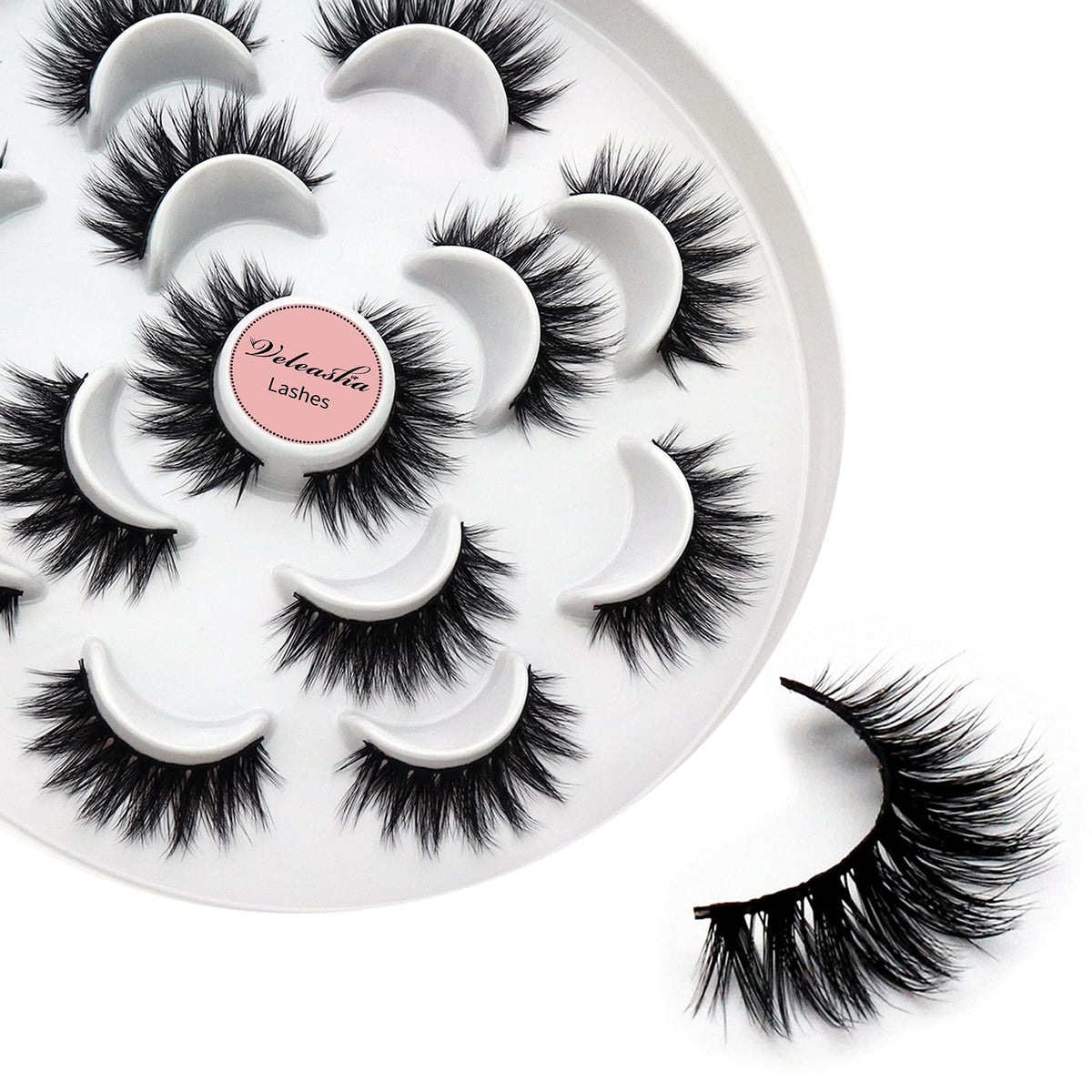 Veleasha 5D Faux Mink False Eyelashes in use on model