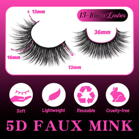 Veleasha 5D Faux Mink False Eyelashes on model