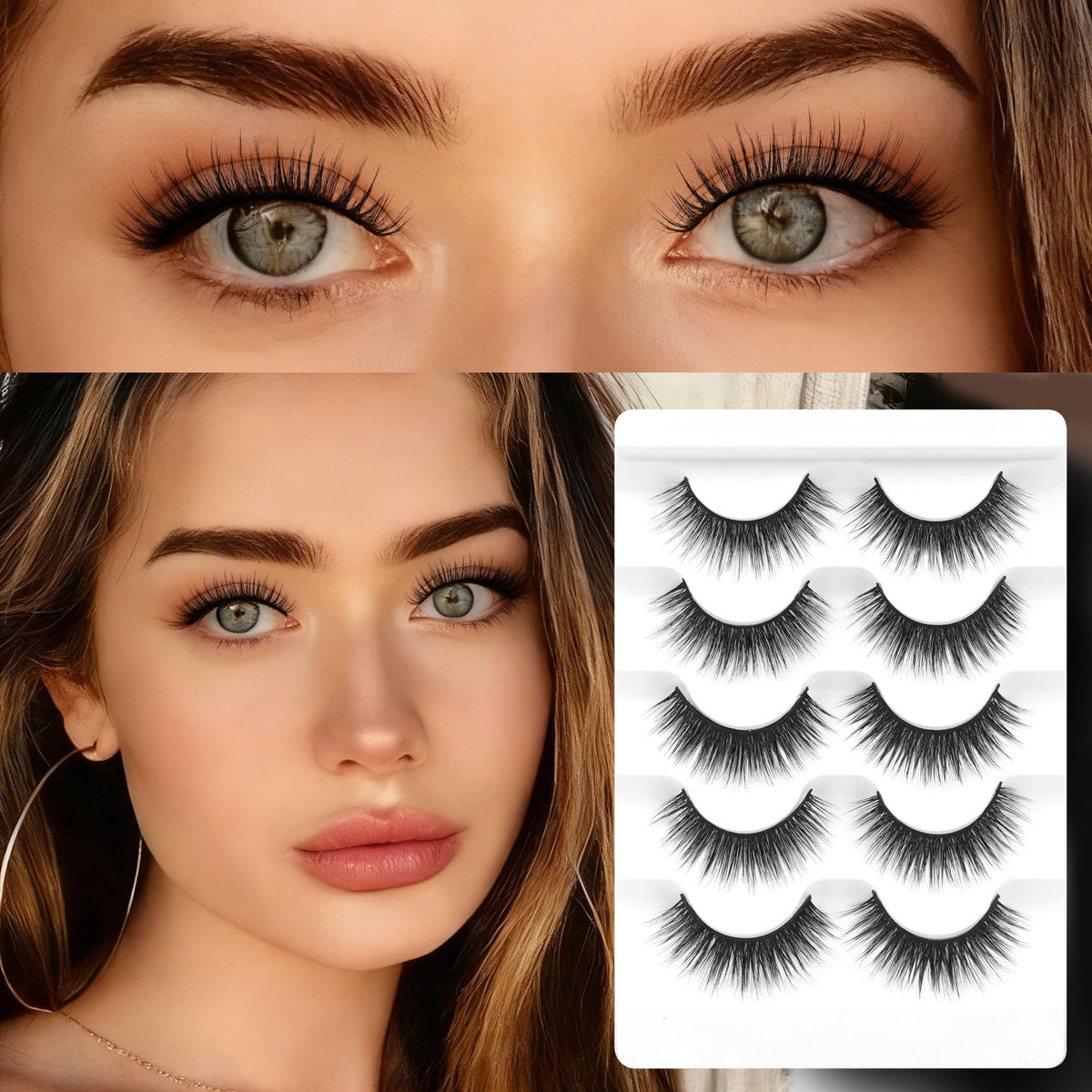Veleasha 5D Faux Mink False Eyelashes packaging