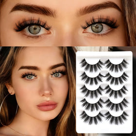 Veleasha 5D Faux Mink False Eyelashes packaging with 5 pairs